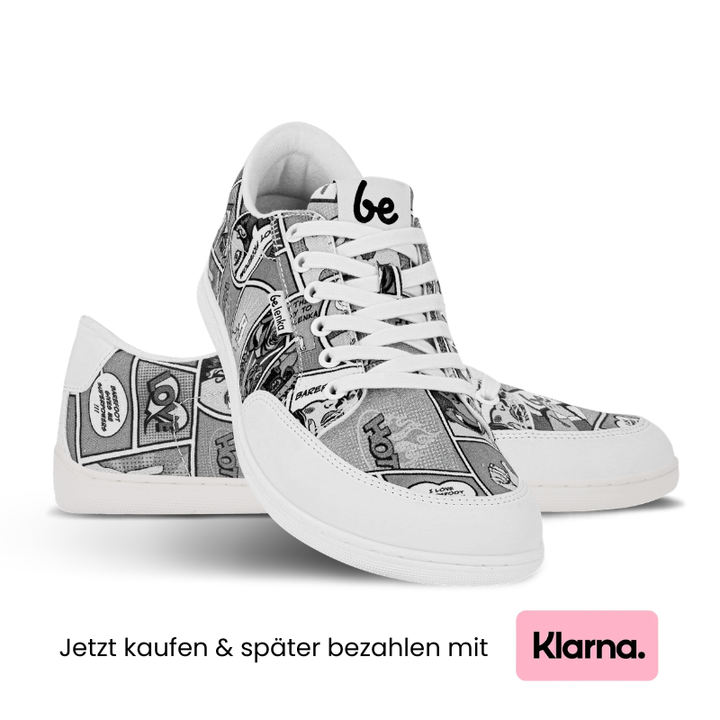 Barfuss Sneakers Comics B&amp;W