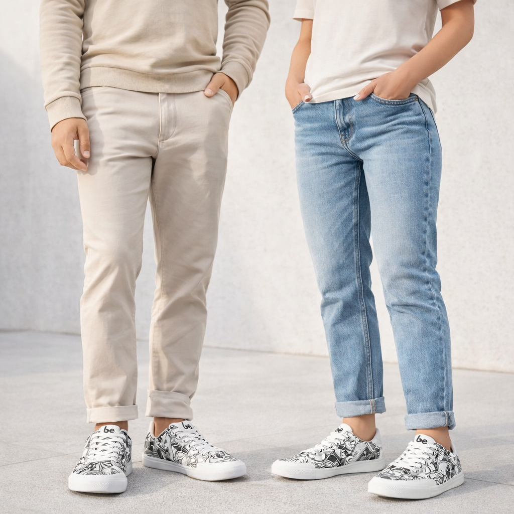 Barfuss Sneakers Rebound Comics B&W